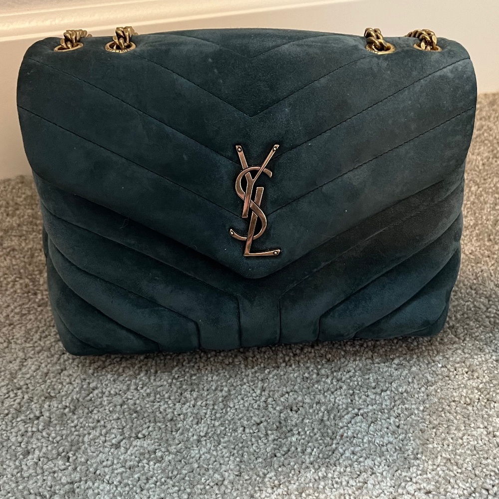 YSL Loulou chain bag suede